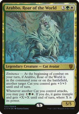 Arahbo, Roar of the World (Commander 2017) card from Oversize Cards