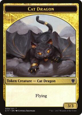 Cat Dragon // Dragon (006) Double-Sided Token card from Commander 2017