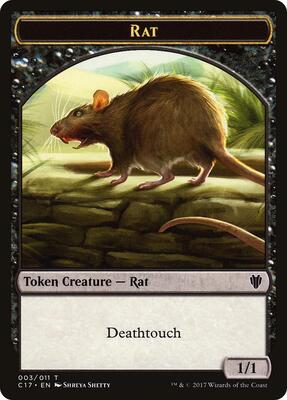 Rat // Cat Double-sided Token card from Commander 2017