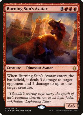 Burning Sun's Avatar card from Ixalan