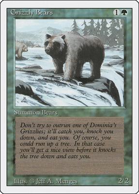 Grizzly Bears card from Revised Edition