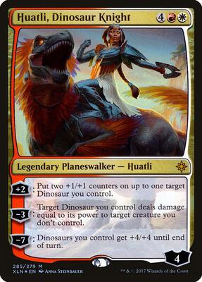 Huatli, Dinosaur Knight card from Ixalan