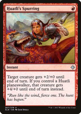 Huatli's Spurring card from Ixalan