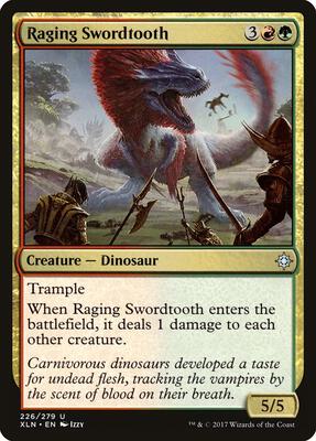 Raging Swordtooth card from Ixalan