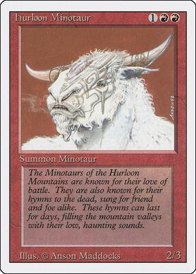 Hurloon Minotaur card from Revised Edition