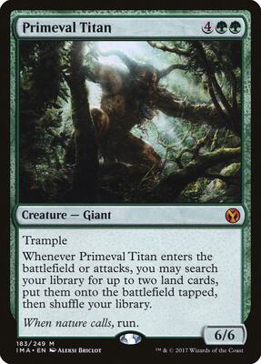Primeval Titan card from Iconic Masters