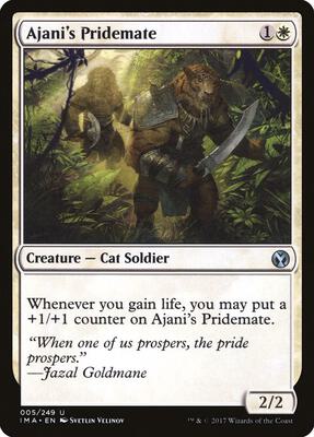 Ajani's Pridemate card from Iconic Masters
