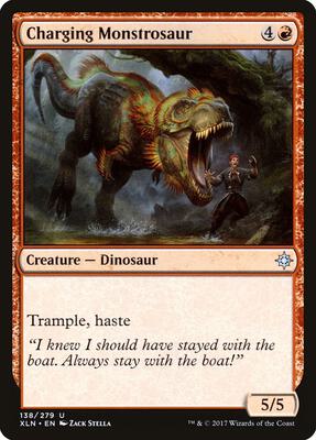Charging Monstrosaur card from Ixalan
