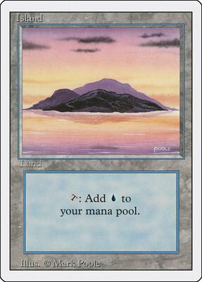 Island (A) card from Revised Edition