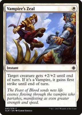 Vampire's Zeal card from Ixalan