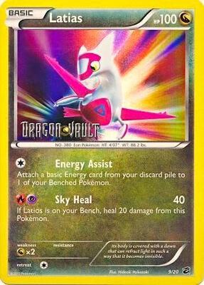 Latias - 9/20 (Dragon Vault) card from Blister Exclusives