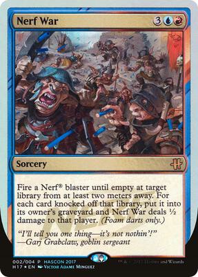 Nerf War card from Media Promos