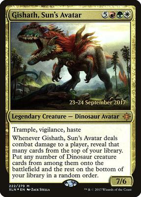 Gishath, Sun's Avatar (XLN) card from Prerelease Cards