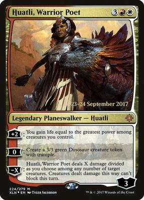 Huatli, Warrior Poet card from Prerelease Cards