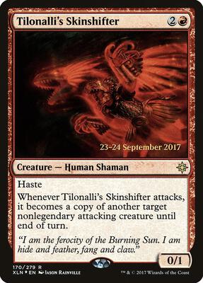 Tilonalli's Skinshifter card from Prerelease Cards