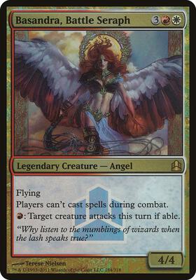 Basandra, Battle Seraph (Commander Launch Promo) card from Oversize Cards