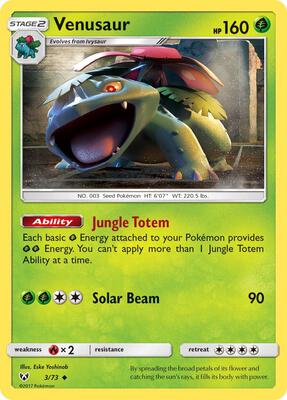 Venusaur card from Shining Legends