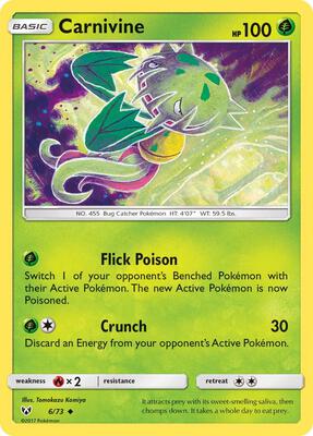 Carnivine card from Shining Legends