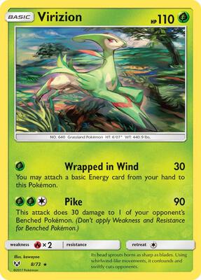 Virizion card from Shining Legends