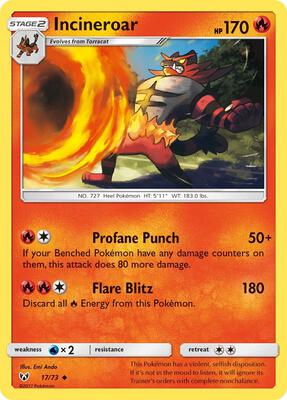 Incineroar card from Shining Legends