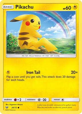 Pikachu card from Shining Legends