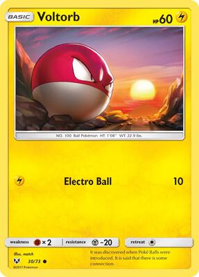 Voltorb card from Shining Legends