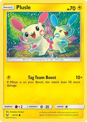 Plusle card from Shining Legends