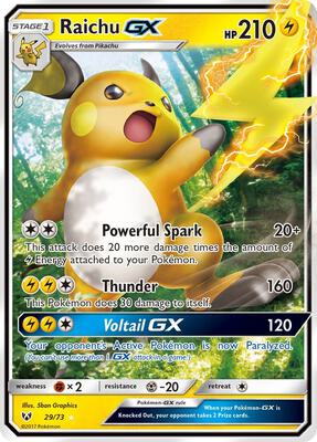 Raichu GX card from Shining Legends