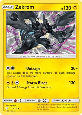 Zekrom card from Shining Legends