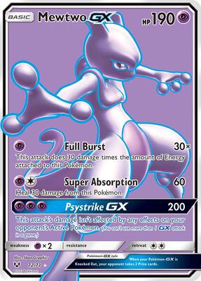 Mewtwo GX (Full Art) card from Shining Legends