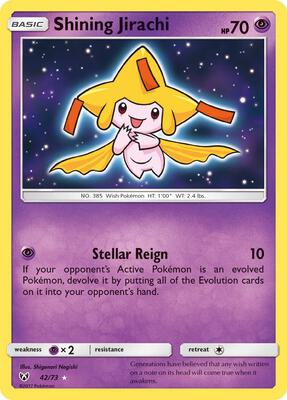 Shining Jirachi card from Shining Legends