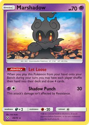 Marshadow card from Shining Legends