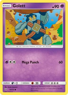 Golett card from Shining Legends