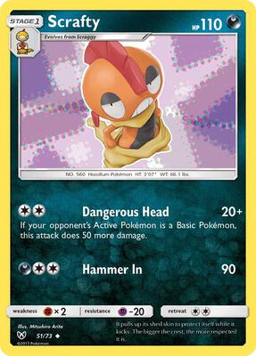 Scrafty card from Shining Legends