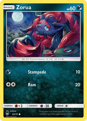 Zorua card from Shining Legends