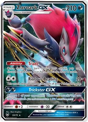 Zoroark GX card from Shining Legends