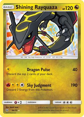 Shining Rayquaza card from Shining Legends
