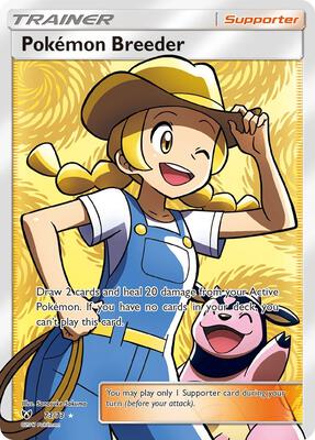Pokemon Breeder (Full Art) card from Shining Legends
