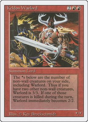 Keldon Warlord card from Revised Edition