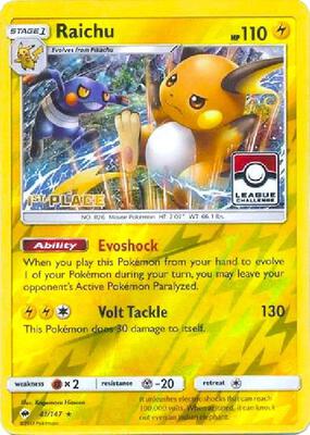 Raichu - 41/147 (League Challenge) [1st Place] card from League & Championship Cards