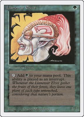 Llanowar Elves card from Revised Edition