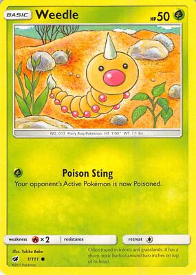 Weedle card from SM - Crimson Invasion