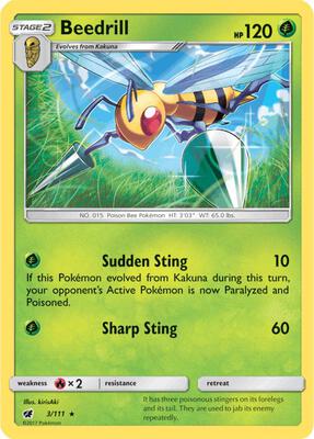 Beedrill card from SM - Crimson Invasion
