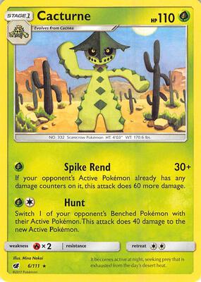 Cacturne card from SM - Crimson Invasion