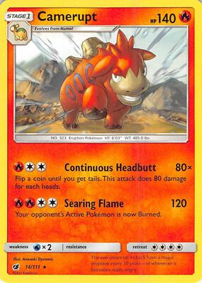 Camerupt card from SM - Crimson Invasion