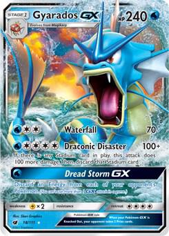 Gyarados GX card from SM - Crimson Invasion