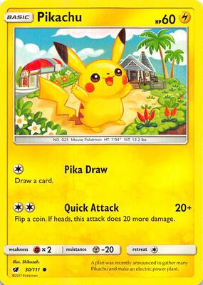 Pikachu card from SM - Crimson Invasion