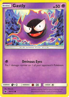 Gastly card from SM - Crimson Invasion