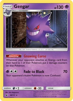 Gengar card from SM - Crimson Invasion