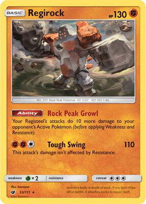 Regirock card from SM - Crimson Invasion